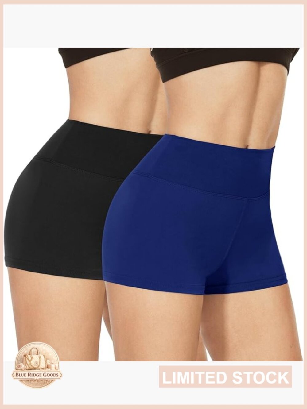 High Waisted Spandex Shorts for Women Yoga Dance Workout 2 Pack